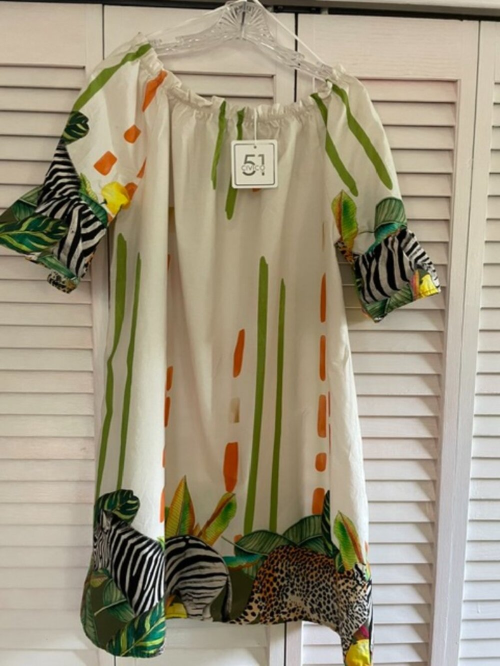 NWT safari minidress, 100% cotton, Civico 51 Lab, made in Italy, medium